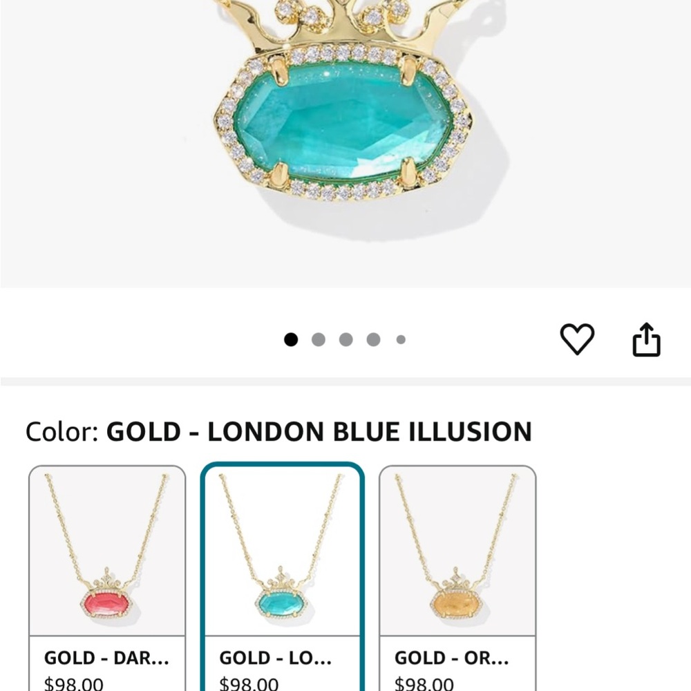 Kendra Scott Gold and Turquoise Disney Princess Crown Necklace - Picture 4 of 16